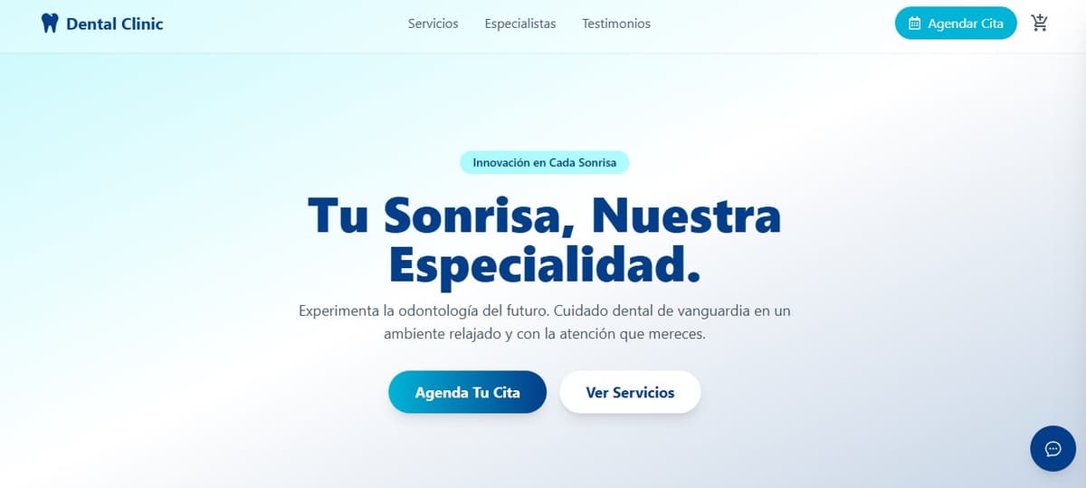 Sitio web moderno y receptivo para una clínica dental.